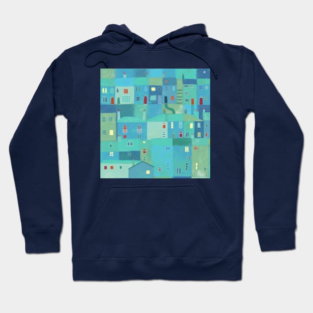 Blue Town Hoodie by NicSquirrell